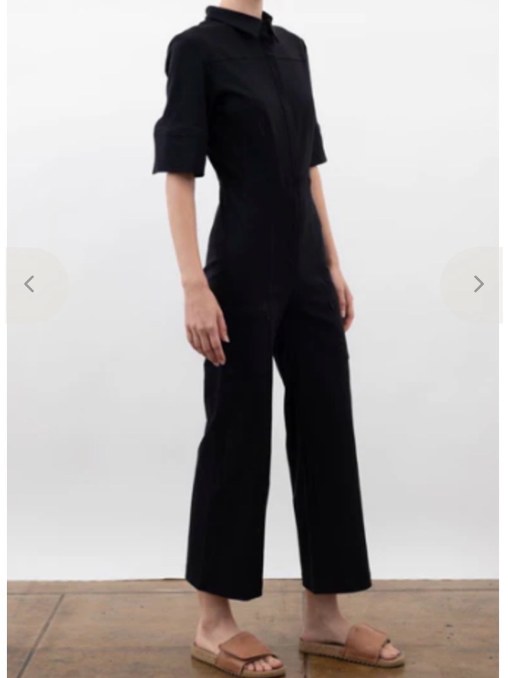 Elaine Kim Classic Black Short-Sleeve straight-Leg Jumpsuit